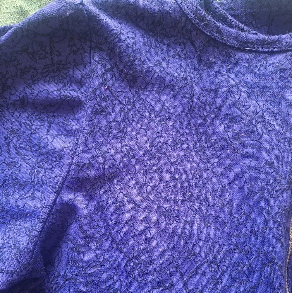 LuLaRoe Amelia Dress Blue And Black Floral Size XL - Picture 8 of 9